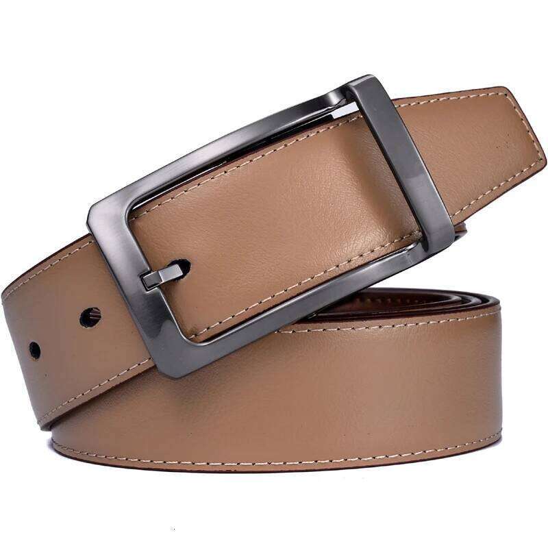 1Pcs Men's Reversible Classic Dress Belt Leather Rotating Buckle Two In One Y260225