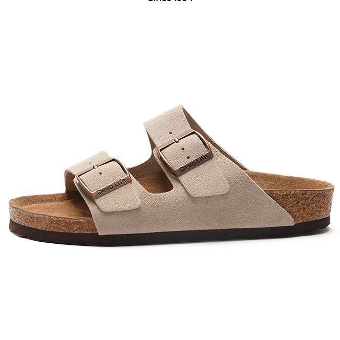 2026 Cork slippers new large size unisex one word casual student fashion cool and trendy thick soled shoes new design