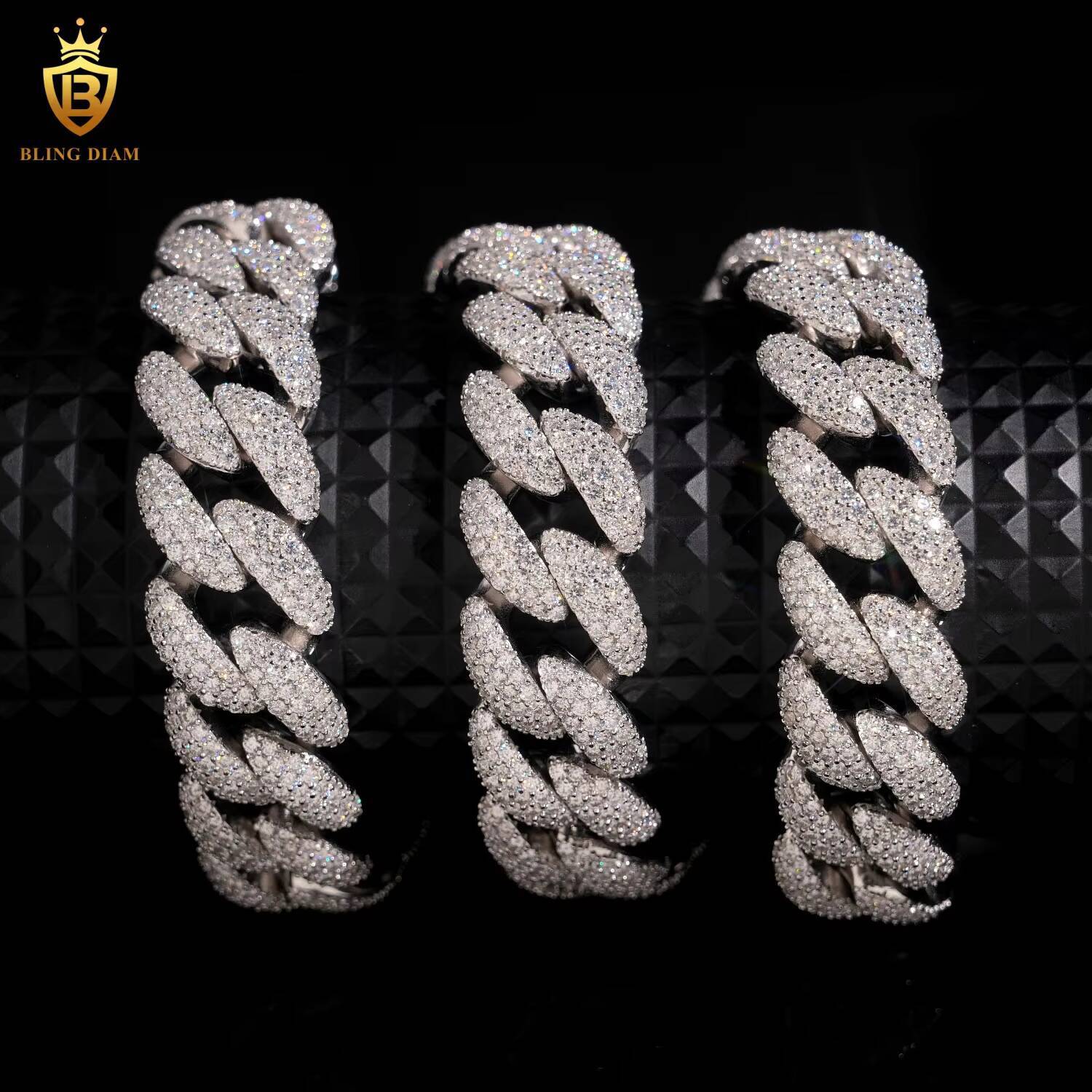 18mm Iced Out Miami Luxury Big Cuban Link Chains Pass Diamond Tester Hip Hop Rapper 925 Sterling Silver Vvs Real Moissanite
