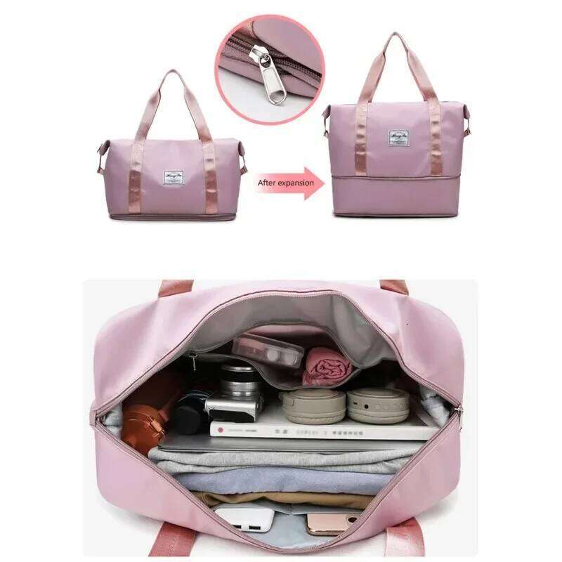 Carry On Travel Duffle Bag Nylon Waterproof Sports Gym Tote Bags for Women Large Capacity Storage Luggage Handbag Y260225