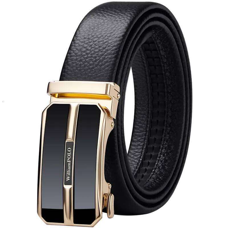 Men's leather with automatic buckle, fashionable belt, high-end business belt Y260225