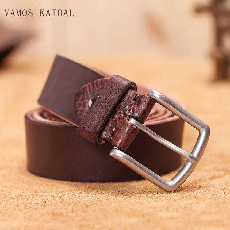 VAMOS KATOAL Genuine Leather For Men High Quality First layer cowhide Jeans Belt Cowskin Casual Belts Vintage waistband Y260225