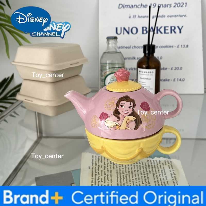 Disney Mermaid Princess Teapot Mug Set Cartoon Belle Princess Ceramic Teapot Afternoon Teapot Tea Pot Tea Set Gifts H260225