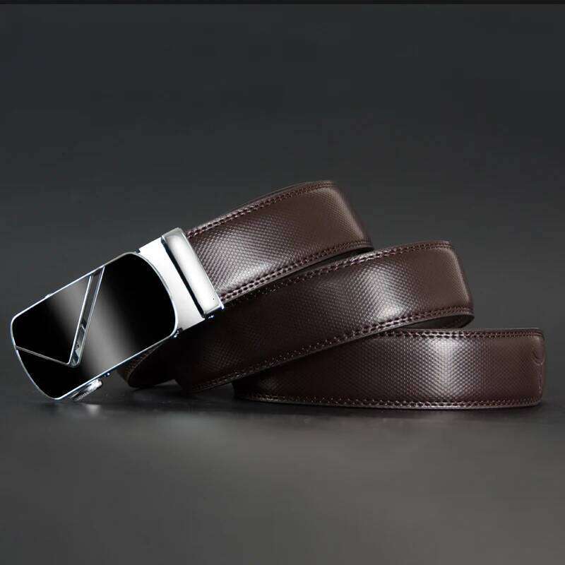 COWATHER Metal Cow Genuine Men's Belt Cowhide Belts for Men Automatic Buckle Male Strap Fashion Leather Straps Y260225