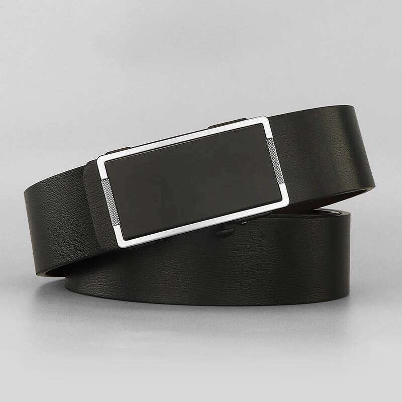 High quality Toothless cowhide genuine leather belts fashion square Automatic Buckle Waistband young men ceinture homme Z252 Y260225