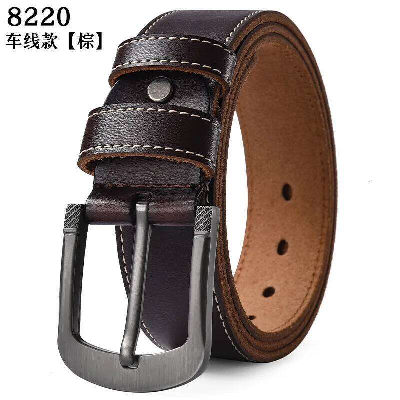 Large Size 105-140 150 160 170cm Genuine Leather Jeans Belt 3.8CM Cowhide Copper Buckle Waistband Casual Luxury Male Strap Cinto Y260225