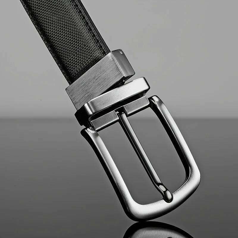 Casual Business Alloy Buckle Double-Sided Wearable Men'S High-End Trendy Belt, Gift For Boyfriend And Dad Y260225