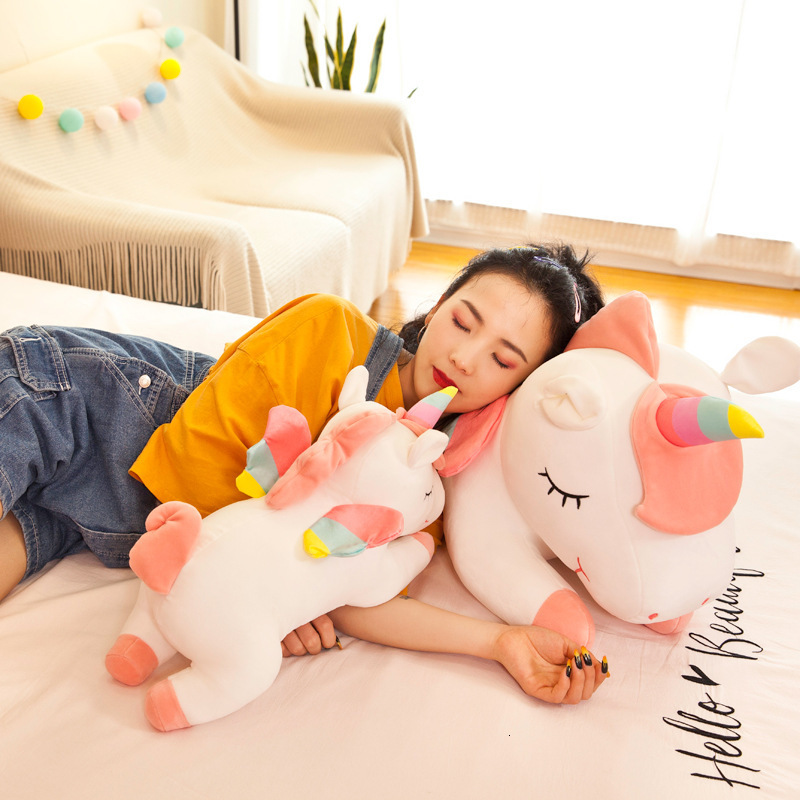 Stuffed Plush Animals Giant Soft toy unicorn Stuffed Silver Horn Unicorn High Quality Sleeping Pillow Animal Bed Decor Cushion Throw Pillow 230620