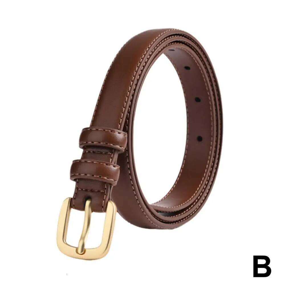 Fashion Genuine Leather Alloy Needle Buckle Black And Women's Accessories Retro Version Thin Waist Simple Jeans Belt K F9J6 Y260225