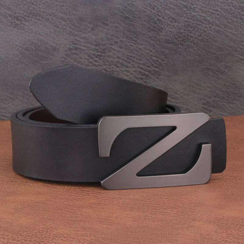 High Quality Z letter Buckle fancy 3.8cm Belts Fashion Genuine Leather Youth Jeans Designer Luxury Brand Cintos Masculinos Y260225
