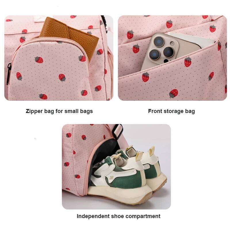 Large Capacity Duffel Cute Printed Sports Fitness Multi Functional Travel Bag With Independent Shoe Compartment Y260225