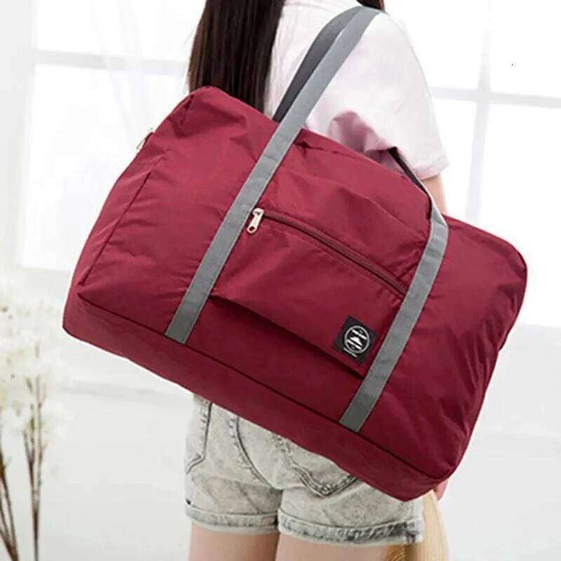 New Nylon Foldable Unisex Large Capacity Shoulder Bag Luggage Women WaterProof Handbags Travel Bags Y260225