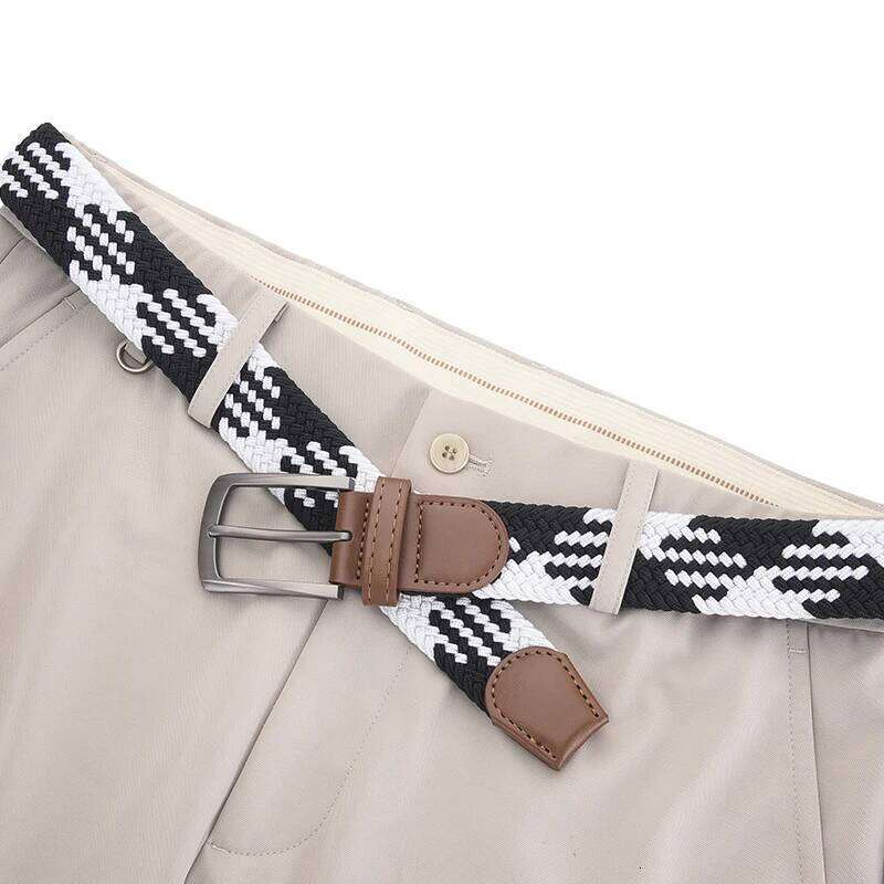 Colored Woven Elastic Belt With Shorts Casual Pants Fashionable Men Women Universal Waist Accessories Wholesale Direct Sales Y260225