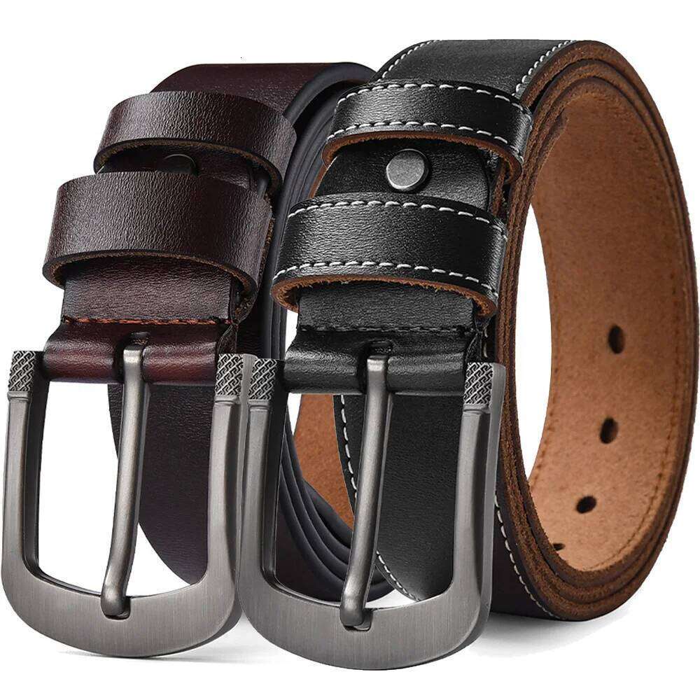 Large Size 105-140 150 160 170cm Genuine Leather Jeans Belt 3.8CM Cowhide Copper Buckle Waistband Casual Luxury Male Strap Cinto Y260225
