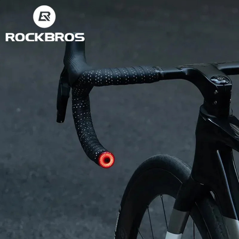 ROCKBROS Bicycle Handlebar End Lights IPX6 Bike Rear Light 5 modes Bike Lamp Intelligent Brake Sensor Safety Night Riding 260202