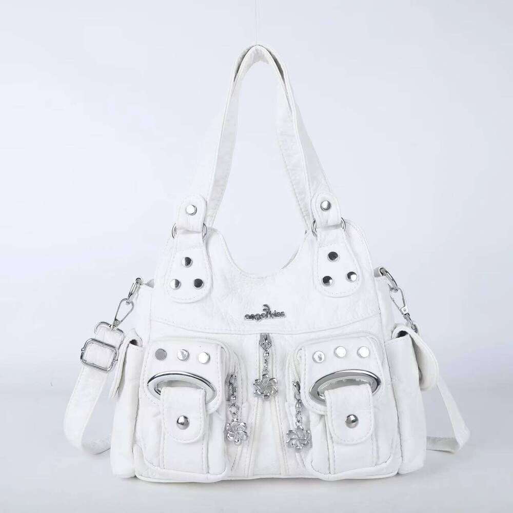 Handbag Women Vintage Small Satchel Top-handle PU Bag Dumpling Pack Multi-pockets Shoulder Bags H260225