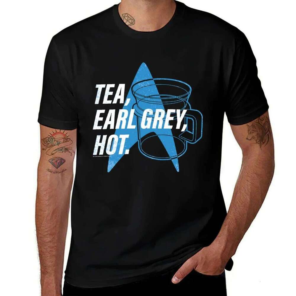 Star Trek Next Generation Tea, Earl Grey , Hot Distressed Poster T-Shirt cotton tshirt 100% man t shirts for men T-shirt C260225