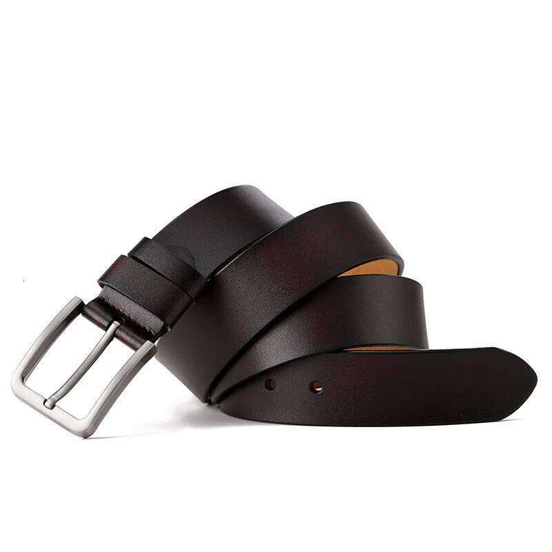 3.7cm Wide Men's with Metal Pin Buckle, Casual Jeans for Men, Unisex Synthetic Leather Pants Belt Y260225