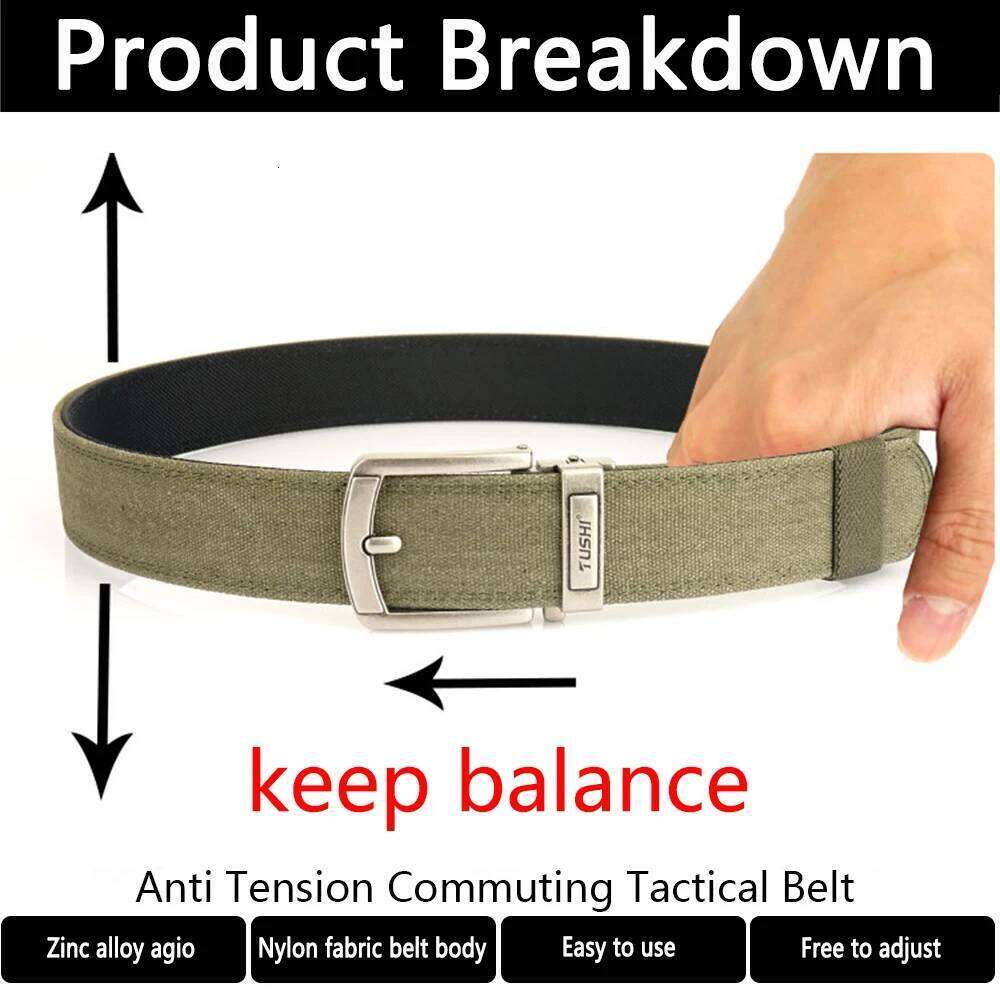 TUSHI New Military For Men Nylon Automatic Buckle Gun Police Tactical Belt Outdoor Secretly Portable IPSC Accessories Y260225