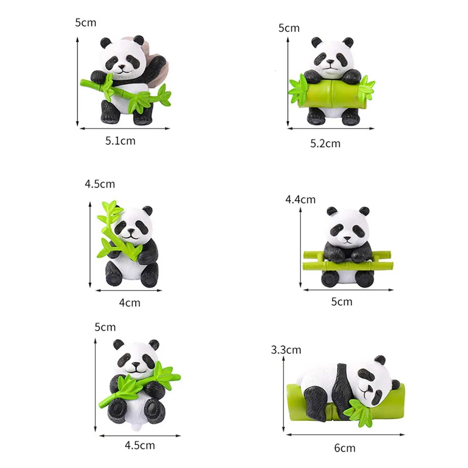 8 Pieces Resin Panda Figurines Craft Decorative Garden Decoration Table Sculpture for Fairy Gardens Accessories Adorable H260225