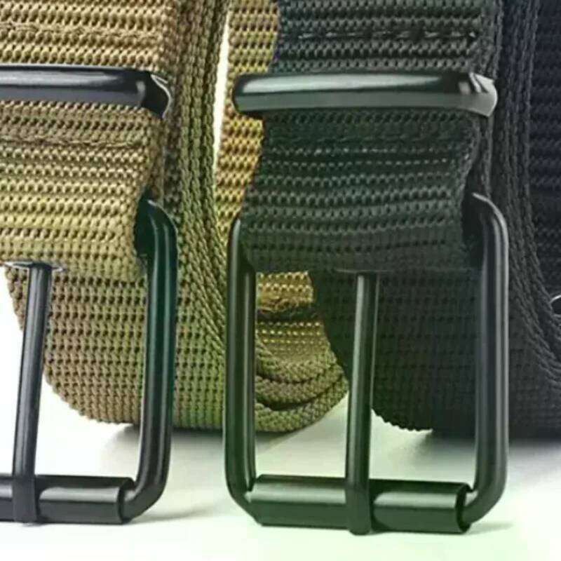 Men's Porous Canvas Pin Buckle Leather Outdoor Sports Women's Trendy Eyelet With Jeans Belt For Men Women Y260225