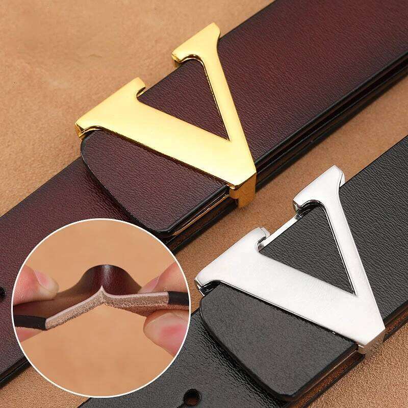New Retro Smooth Buckle Men's Oversized Leather Pure Cowhide Letter Belt Designer Belts Men High Quality Y260225