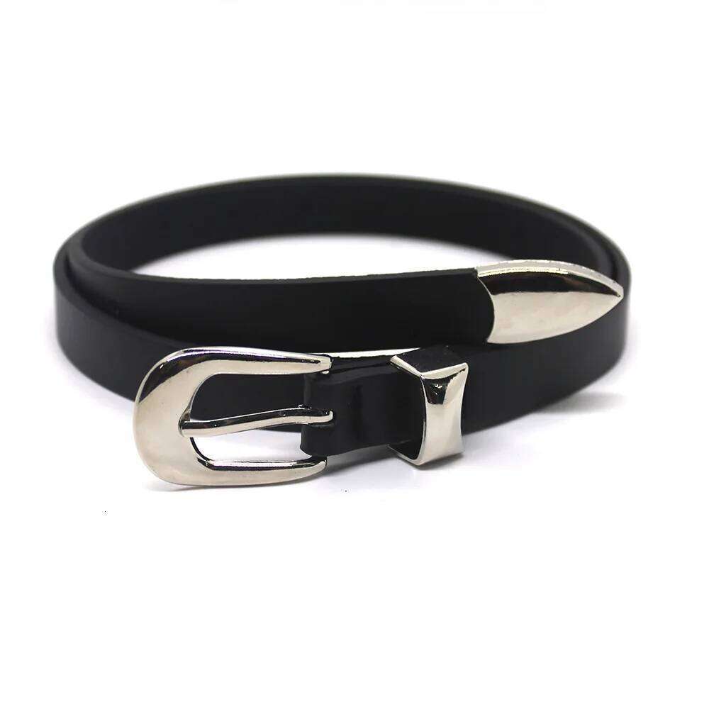 Maikun Vintage Fashion Simple Silver Alloy Pin Buckle Women's Belt Y260225