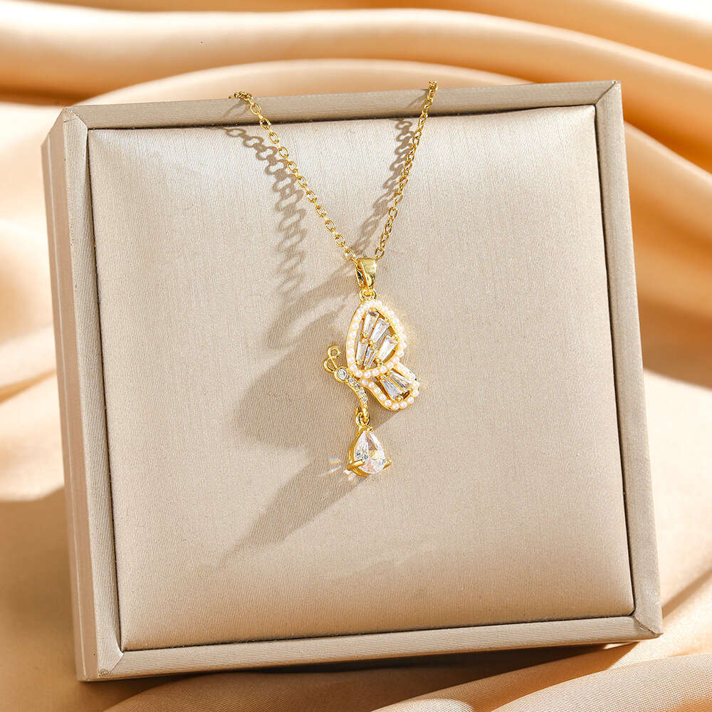 Light Luxury Princess Butterfly Necklace for Women Internet Celebrity Choker High-End Clavicle Chain