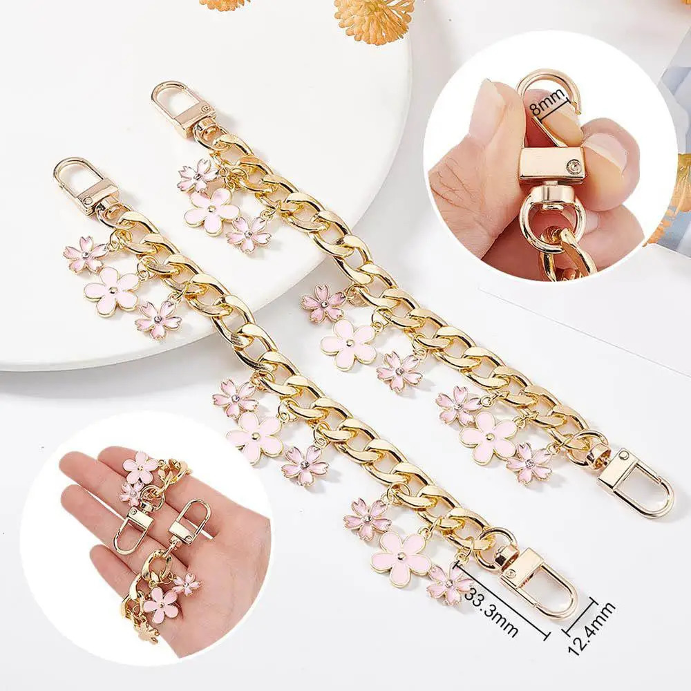 Cherry Blossom Bag Pendant Chain Bow Heart Enamel Phone Charm Bag Chain Bag Extension Strap Crossbody Bag Accessories 260206