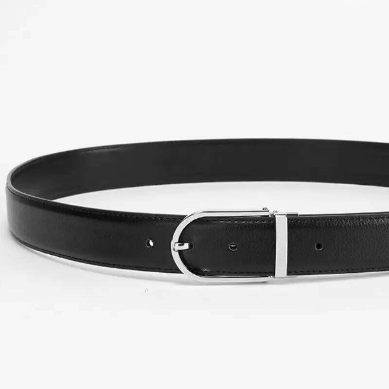 Genuine Leather Belt 3.1cm Buckle Pin 110-125cm For Men-INTL Y260225