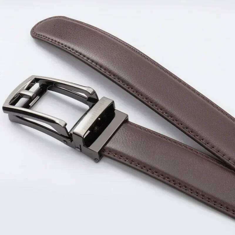 2025 Leather Men's Women's 3.5cm Click Belt with High Quality Alloy Automatic Buckle Unisex Classic Business Belts for Jeans Y260225