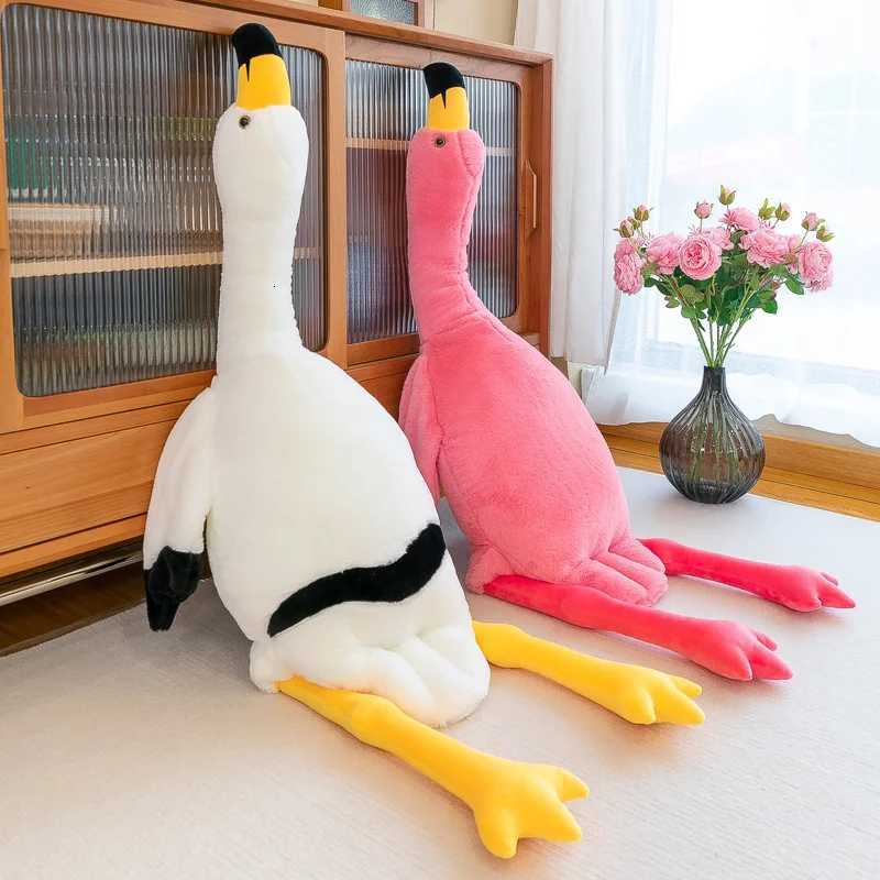 180cm Big Pink Ins Flamingo Doll Stuffed Toy Soft Big Pillow Girl Heart-shaped Rag Bed Leg Kawaii Birthday Christmas Gift X260225