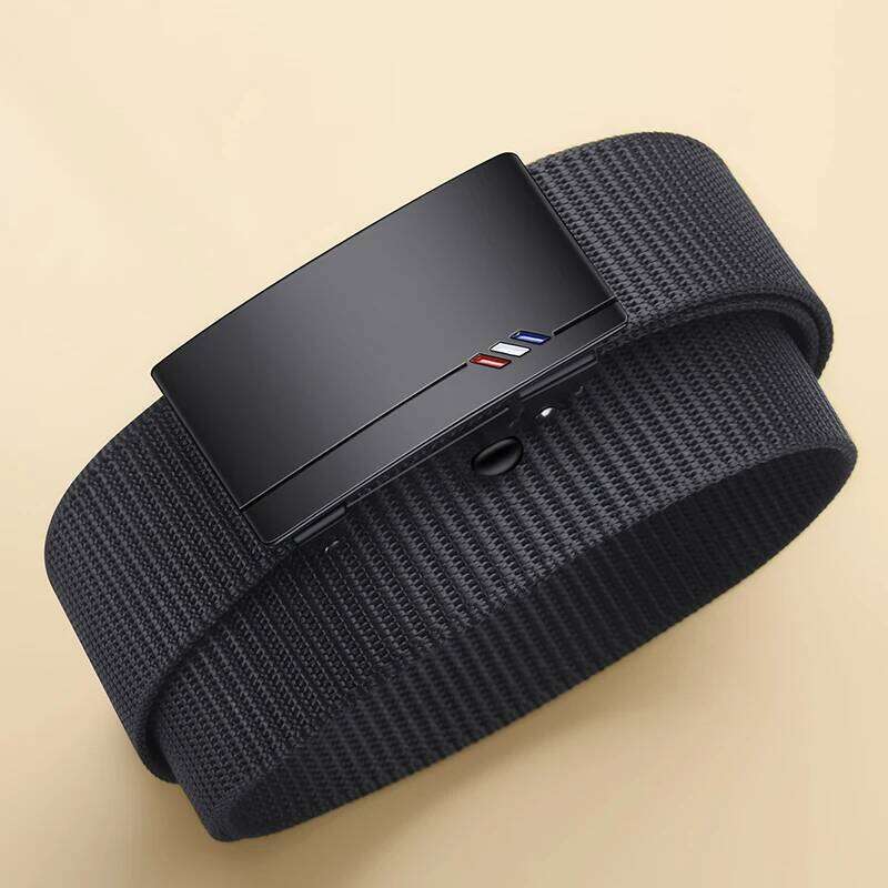 2pcs Fashion Men's Canvas Woven Waistband Automatic Buckle Casual Soft Versatile Jeans Belt Accessories Y260225