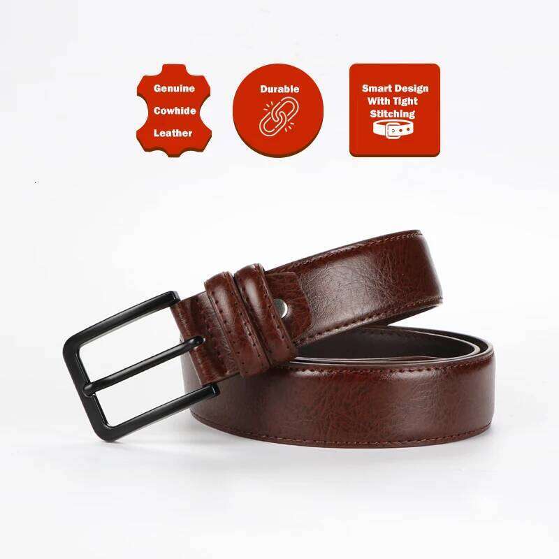 men's pin buckle casual retro leather belt youth jeans belt, Father's Day Gift Y260225