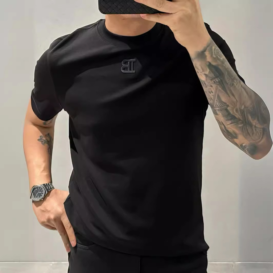 2026 New Design High-quality Embroidery Craft Anti-wrinkle Solid Color Short-sleeved Men's Slim Fit Luxury Basic Shirt Fashion Trend Top