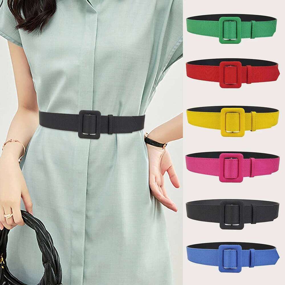 A women's smooth buckle design decoration dress waist belt versatile jeans for daily casual wear Y260225