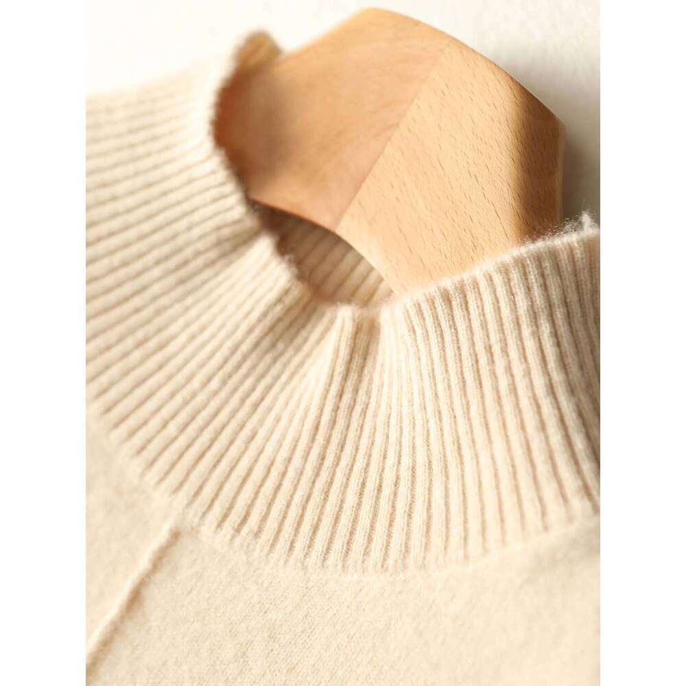 100% Merino Wool Turtleneck Autumn and Winter Knitted Long Knee-length Dress Women's Clothes 2025 New Style XJ260225