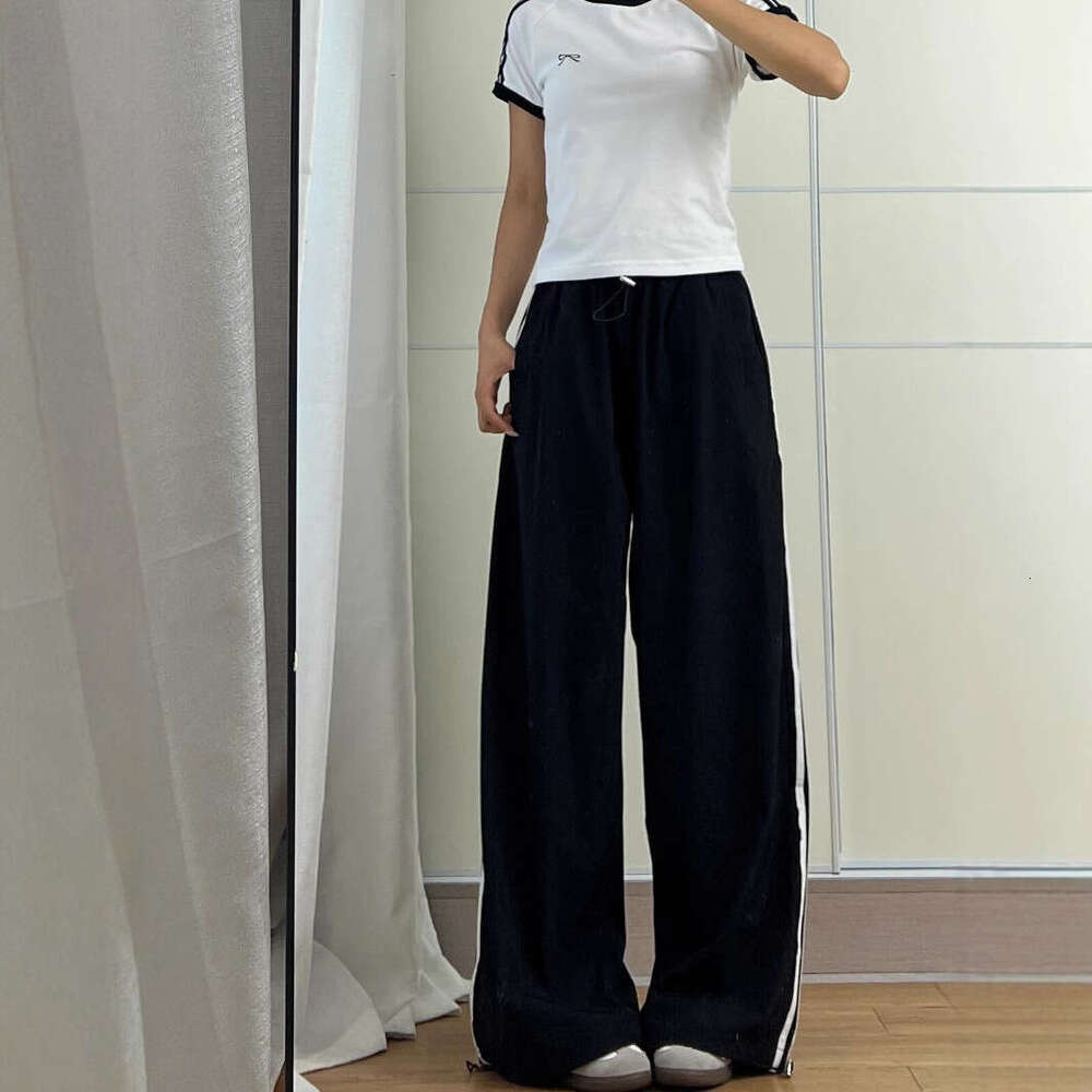 Mardi Hefxessdr Extended Spor Striped Wide Leg Casual Pants for Women Spring Autumn Versatile Lazy Tee Stripe Long Trousers Commute Sle