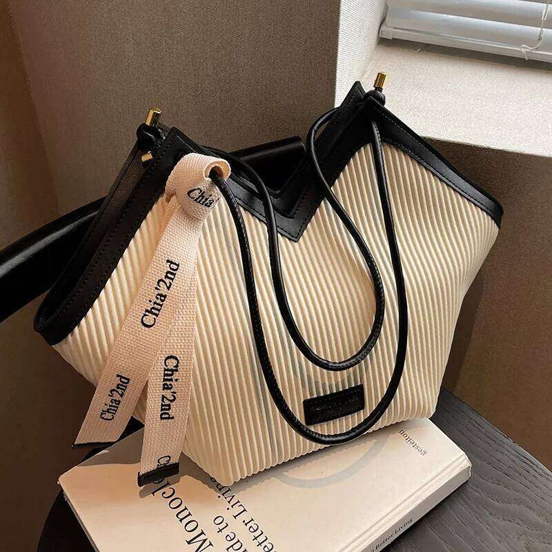 Korean Style Big Women's Casual All-match Canvas Commuter Shoulder Student Tote Bag Z260225