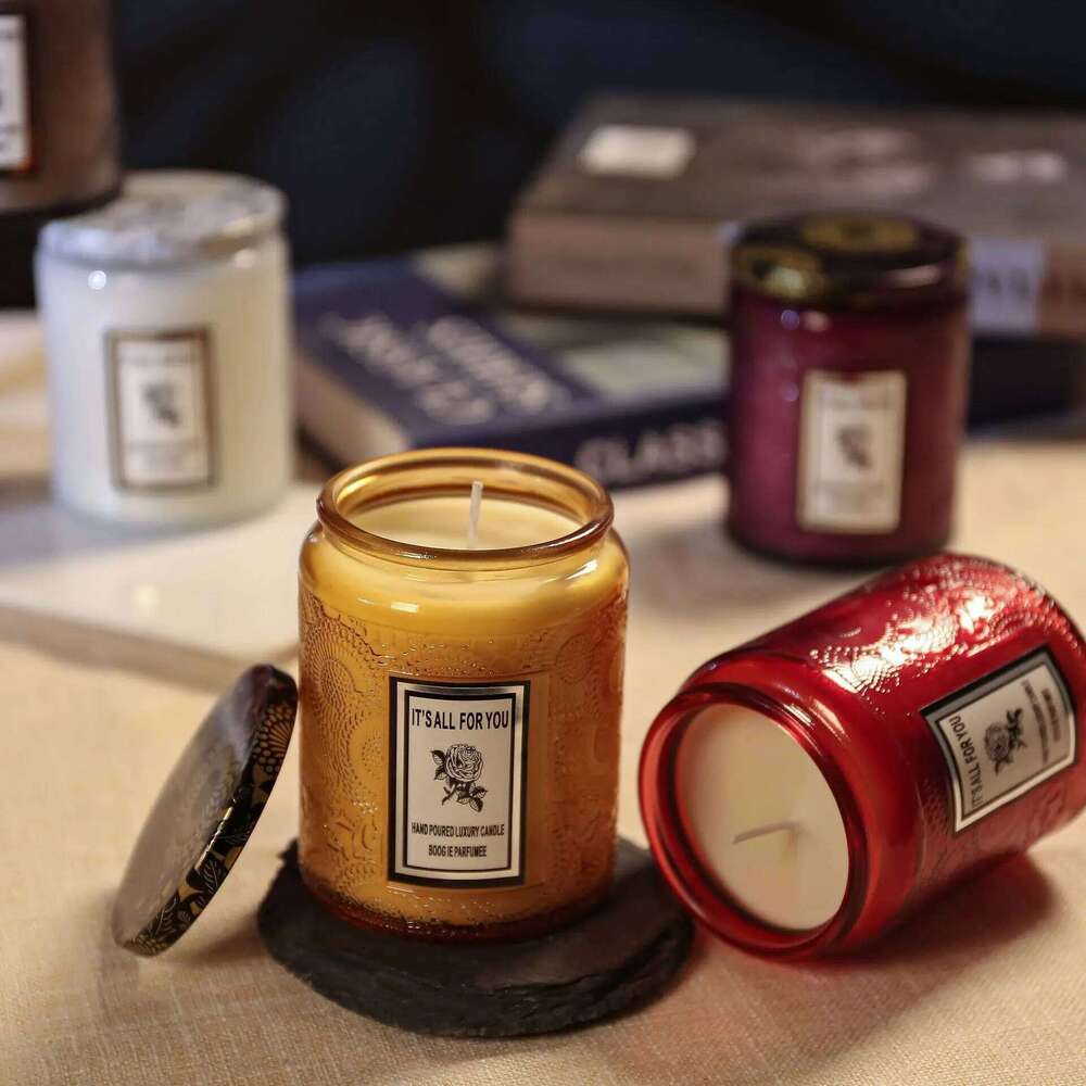 Soy with Sculpted Design Smoke-Free Aromatherapy Romantic Decorative Gift Candle for Sending H260225