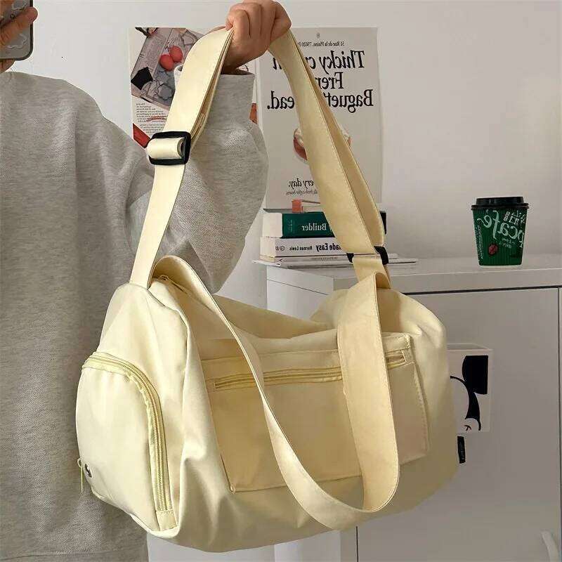 Large Crossbody Travel Tote Bags for Women 2024 Canvas Shoulder Messenger Bag Sports Yoga Satchels Fashion Woman Handbag Y260225