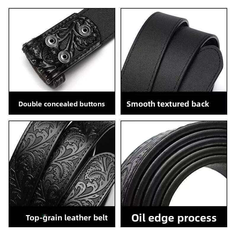 Genuine Leather Split Belt 1/2 PackagingWestern Design Suitable for Men WomenCowboys Cowgirls Gear - Sturdy and Durable Y260225