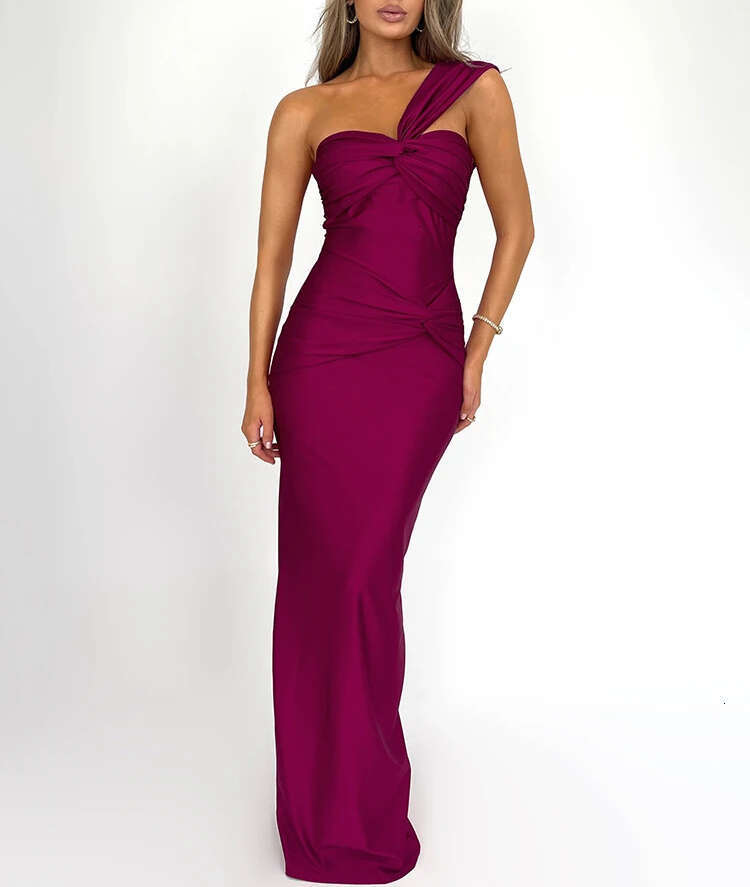 Mozision strapless and backless sexy womens fashionable single shoulder sleeveless fitness club party long dress elegant 241007