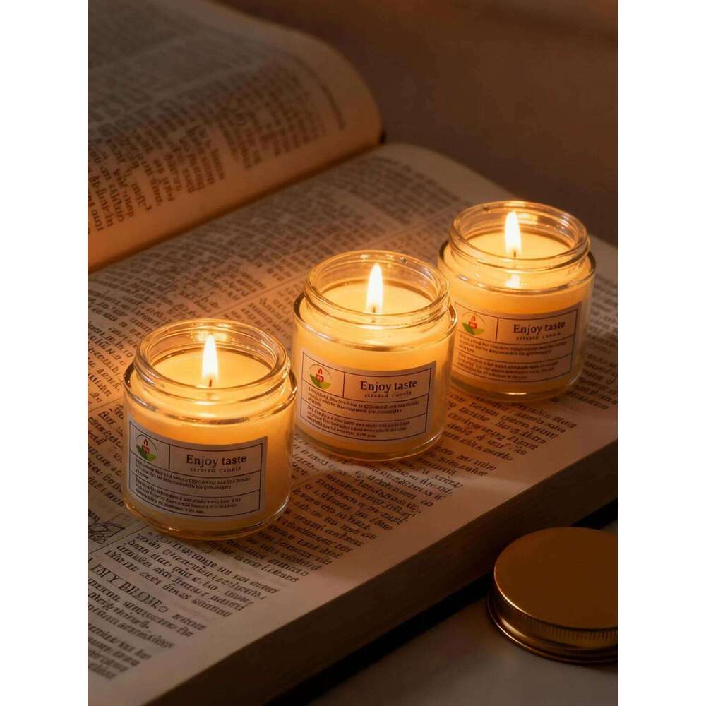 One transparent glass scented candle, for commemoration, decoration, natural plant wax H260225