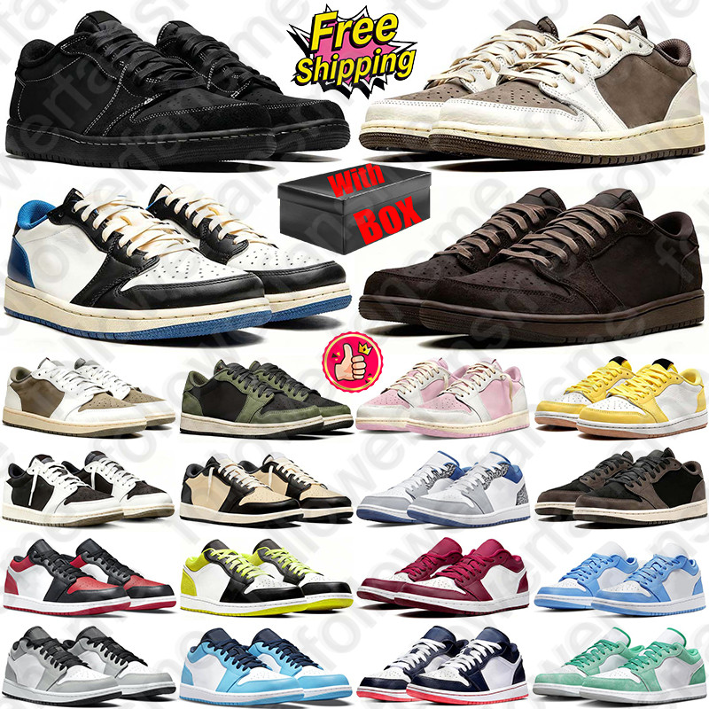 Free Shipping With Box Designer Basketball travisscot 1 1s low lows Shoes sneakers for travi travis mens womens Phantom Fragment scottes Olive trainers quality
