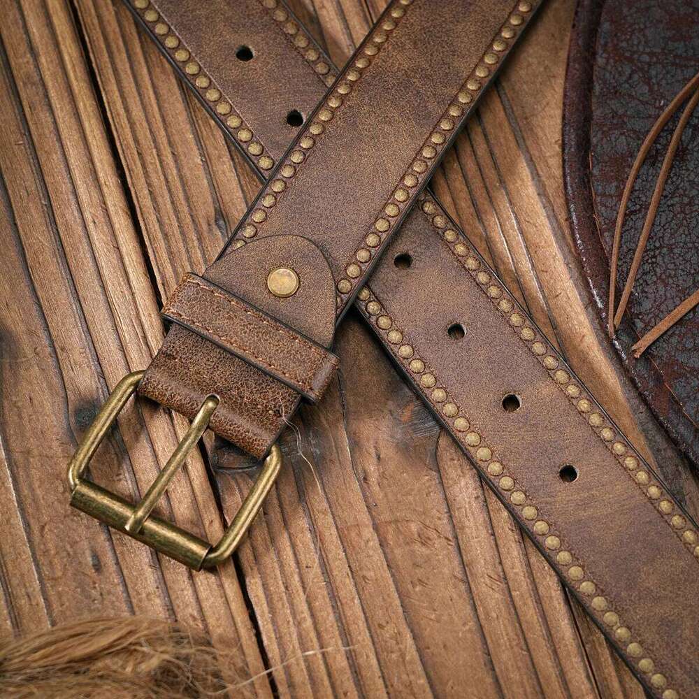 A men's and women's retro metal buckle casual style multi-color PU belt suitable for daily leisure four seasons send punch nail Y260225