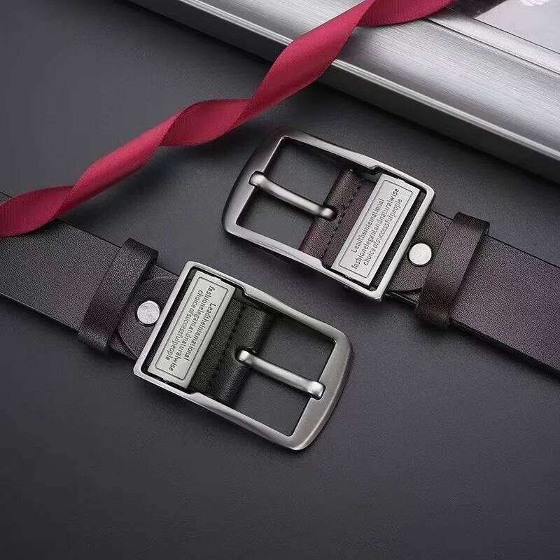 New in Luxury Leather Men's Belt Fashion Metal Alloy Pin Buckle Adult Casual Business Waist Strap for Jeans Y260225
