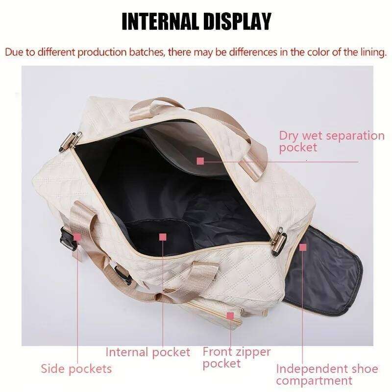 Large Capacity Durable Casual Nylon Argyle Travel Duffle Bag, Spacious Portable Sports Gym Bag for Overnight Trips Y260225