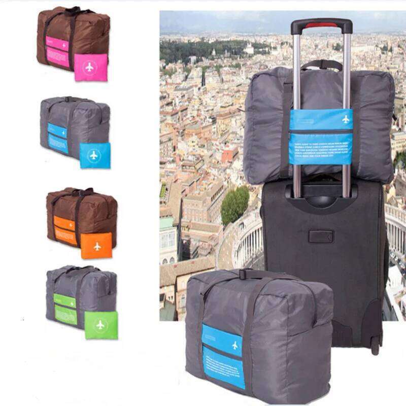 Korean Foldable Square Airplane The Tote Waterproof Handbag Packing Cubes For Oxford Cloth Weekend Travel Bag Luggage Y260225