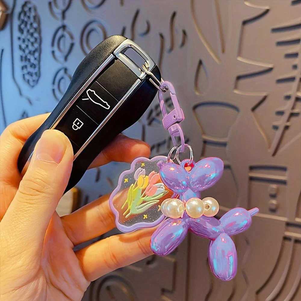 New Balloon Dog Keychain Models for Girls Sweet Ins Style Balloon Dog Phone Chain Key Buckle Accessories Bag Pendant Toys New H260225